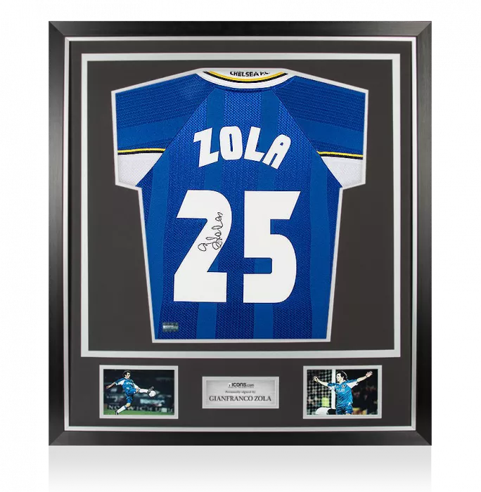 Gianfranco Zola Back Signed Chelsea Shirt In Classic Frame