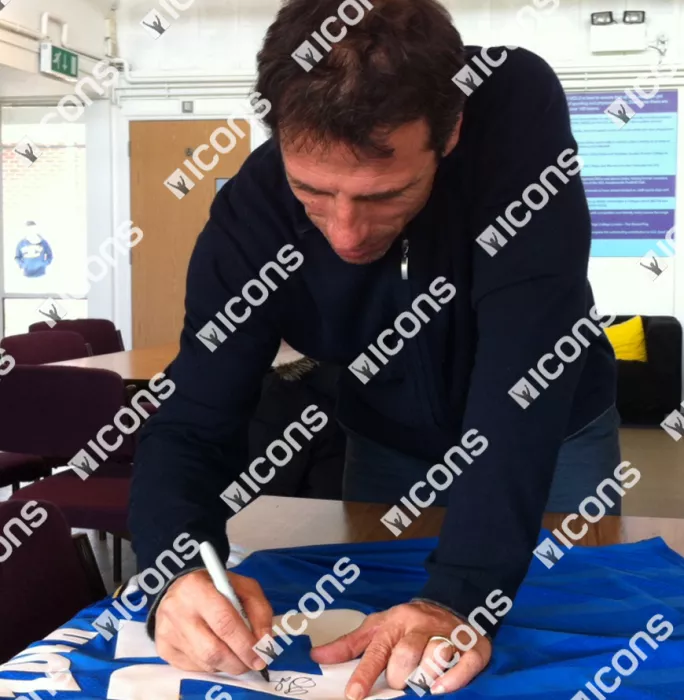 Gianfranco Zola Back Signed Chelsea Shirt In Hero Frame: Option 2