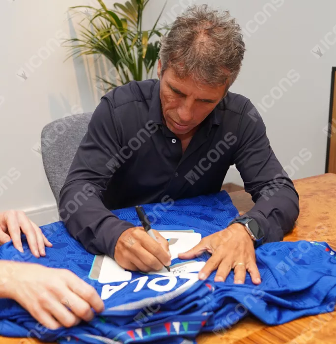 Gianfranco Zola Back Signed Italy 1994 Home Shirt In Classic Frame