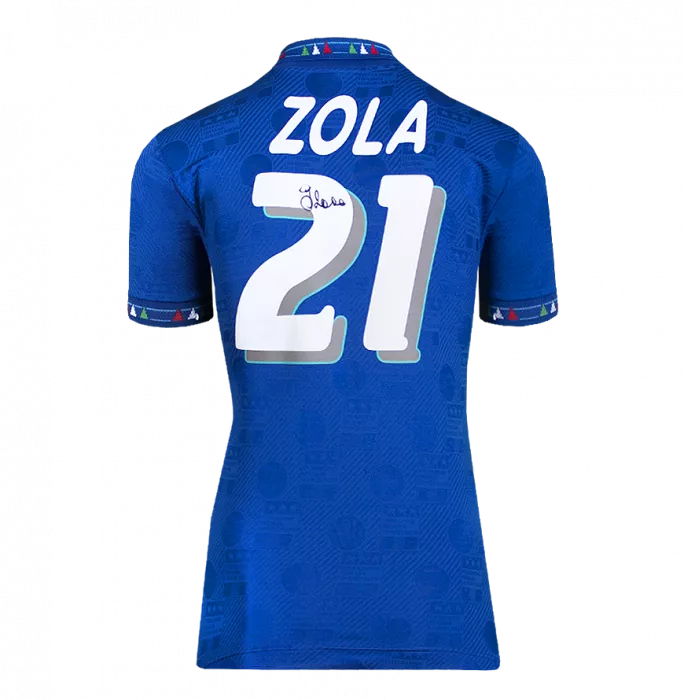 Gianfranco Zola Back Signed Italy 1994 Home Shirt In Hero Frame: Option 1