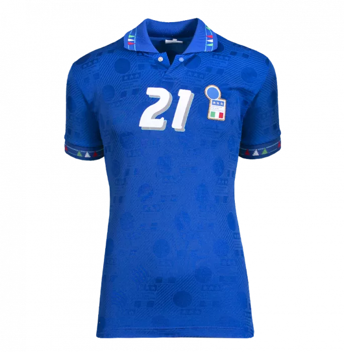 Gianfranco Zola Back Signed Italy 1994 Home Shirt In Hero Frame: Option 1