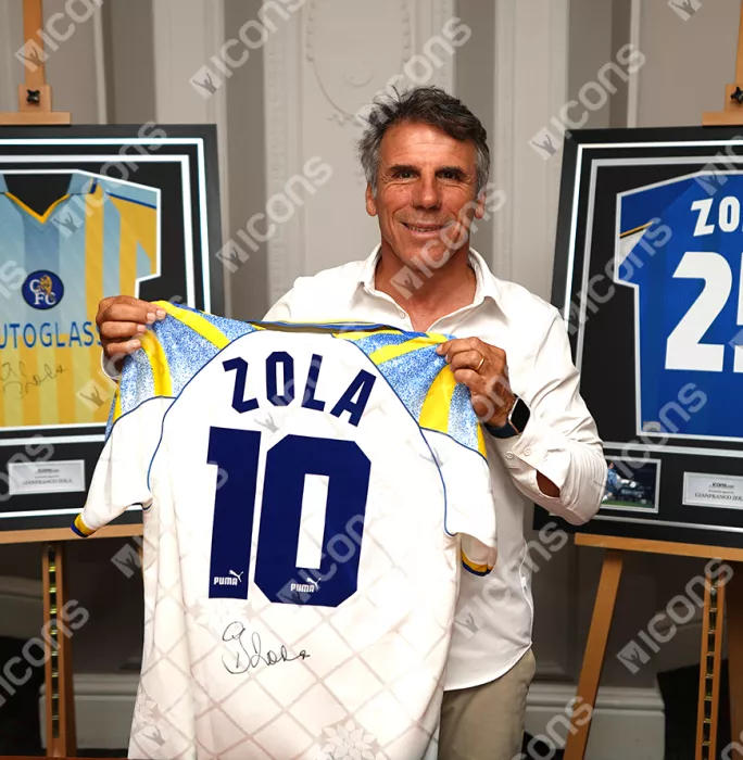 Gianfranco Zola Back Signed Parma Calcio 1913 1995-97 Home Shirt In Classic Frame