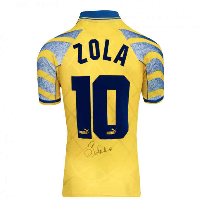 Gianfranco Zola Back Signed Parma Calcio 1913 1995-96 Third Shirt In Hero Frame: Option 1