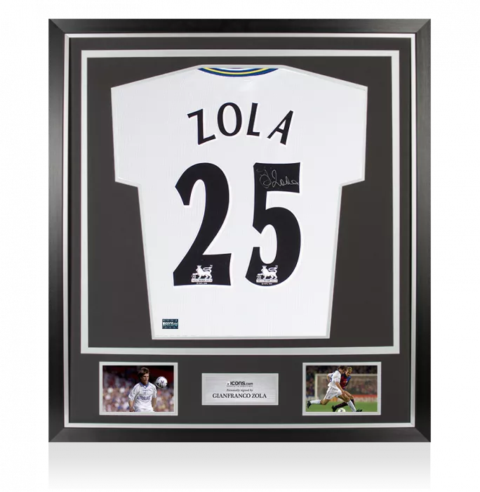 Gianfranco Zola Front Signed Chelsea 1998-99 Away Shirt In Classic Frame