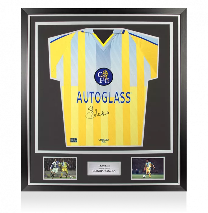Gianfranco Zola Front Signed Chelsea 1998 Away Shirt In Classic Frame