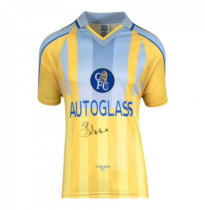 Gianfranco Zola Front Signed Chelsea 1998 Away Shirt In Deluxe Packaging