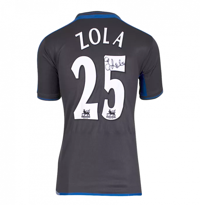 Gianfranco Zola Front Signed Chelsea 2002-03 Away Shirt In Classic Frame