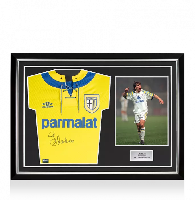 Gianfranco Zola Front Signed Parma 1993-94 Away Shirt In Hero Frame: Option 1
