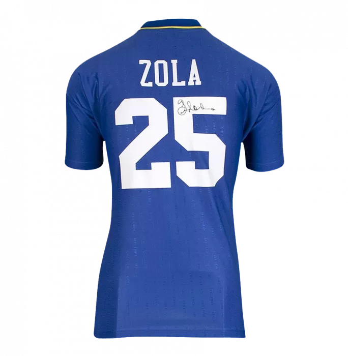 Gianfranco Zola Official Chelsea FC Signed And Framed 1997-98 Home Shirt