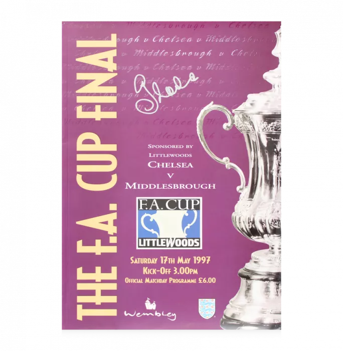 Gianfranco Zola Signed And Framed Programme: 1997 FA Cup Final