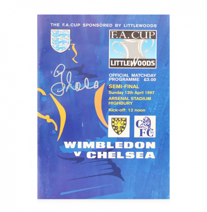 Gianfranco Zola Signed And Framed Programme:1997 FA Cup Semi-Final