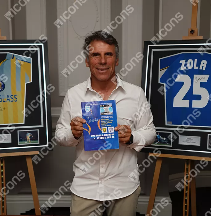 Gianfranco Zola Signed And Framed Programme:1997 FA Cup Semi-Final