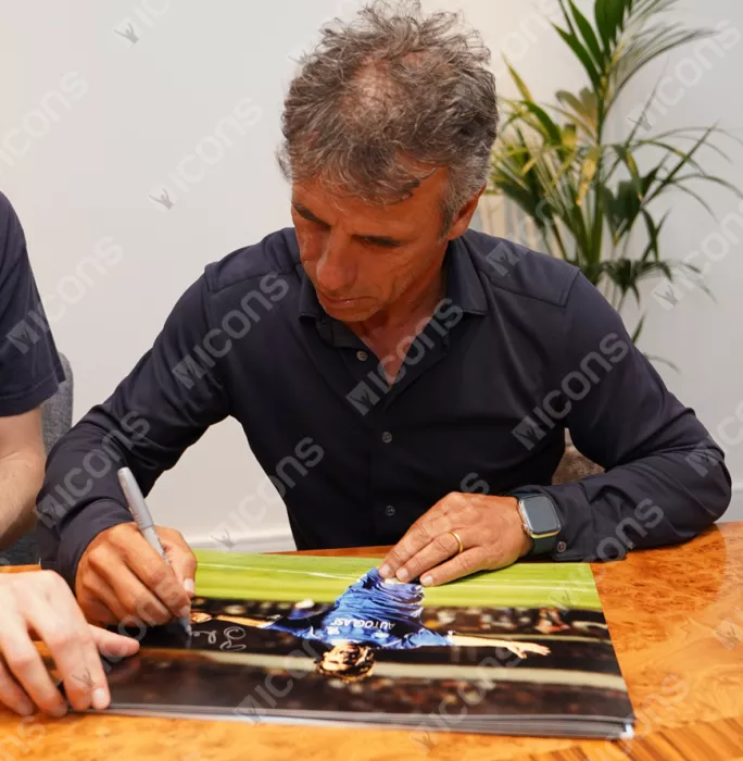 Gianfranco Zola Signed Chelsea FC Photo: UEFA Champions League Goal