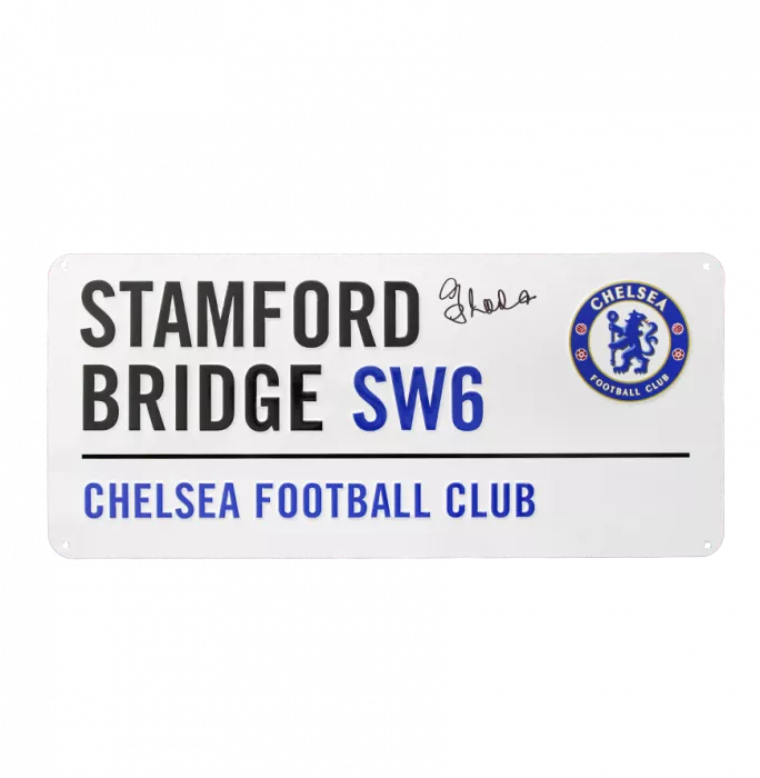 Gianfranco Zola Signed Stamford Bridge Road Sign