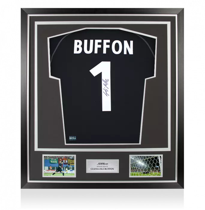 Gianluigi Buffon Back Signed Italy 2002-03 Goalkeeper Shirt In Classic Frame