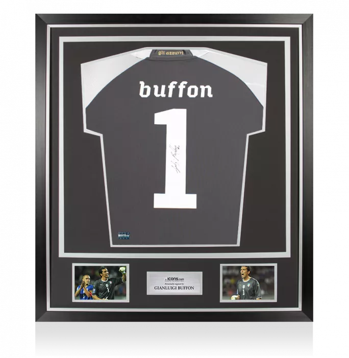 Gianluigi Buffon Back Signed Italy 2010-12 Goalkeeper Shirt In Classic Frame