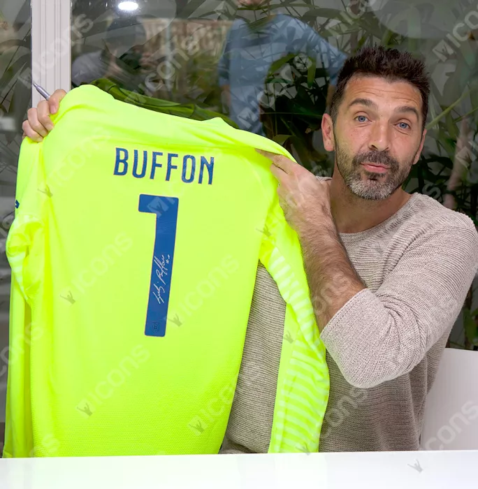 Gianluigi Buffon Back Signed Italy 2014-15 Goalkeeper Away Shirt In Classic Frame