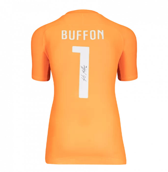 Gianluigi Buffon Back Signed Italy 2014-15 Goalkeeper Shirt In Classic Frame