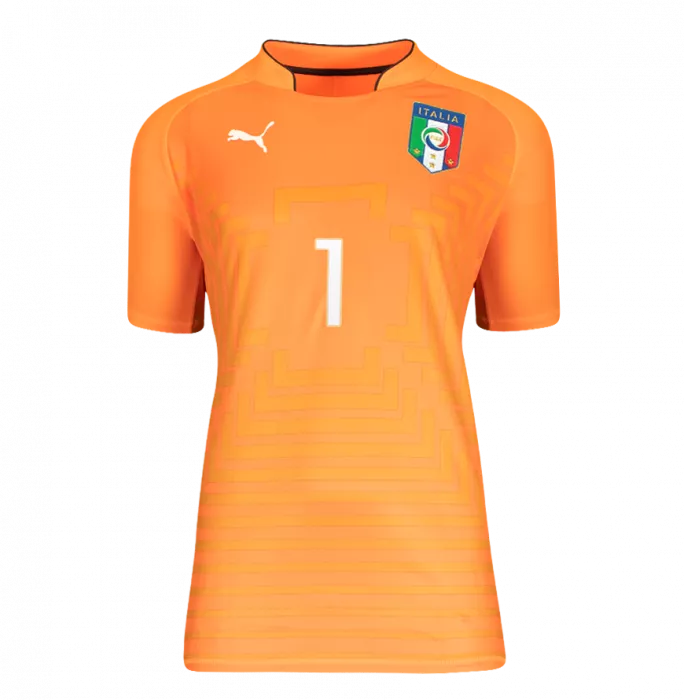 Gianluigi Buffon Back Signed Italy 2014-15 Goalkeeper Shirt