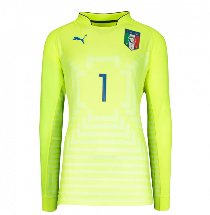 Gianluigi Buffon Back Signed Italy 2014-15 Goalkeeper Away Shirt