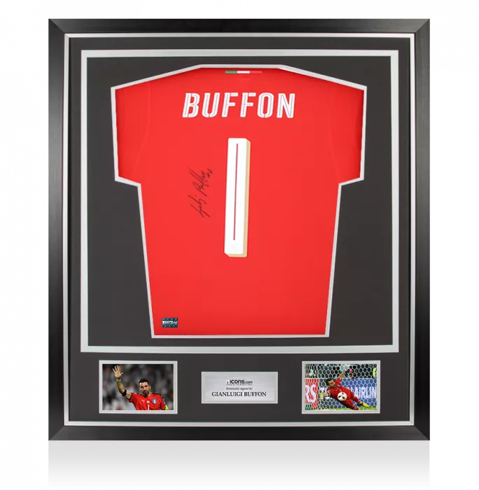 Gianluigi Buffon Back Signed Italy 2016-17 Goalkeeper Shirt In Classic Frame