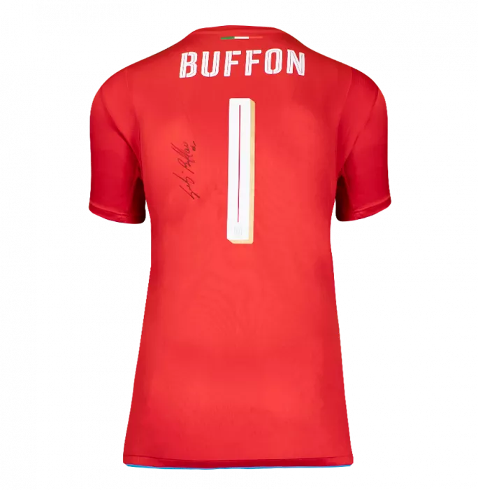 Gianluigi Buffon Back Signed Italy 2016-17 Goalkeeper Third Shirt In Hero Frame: Option 1