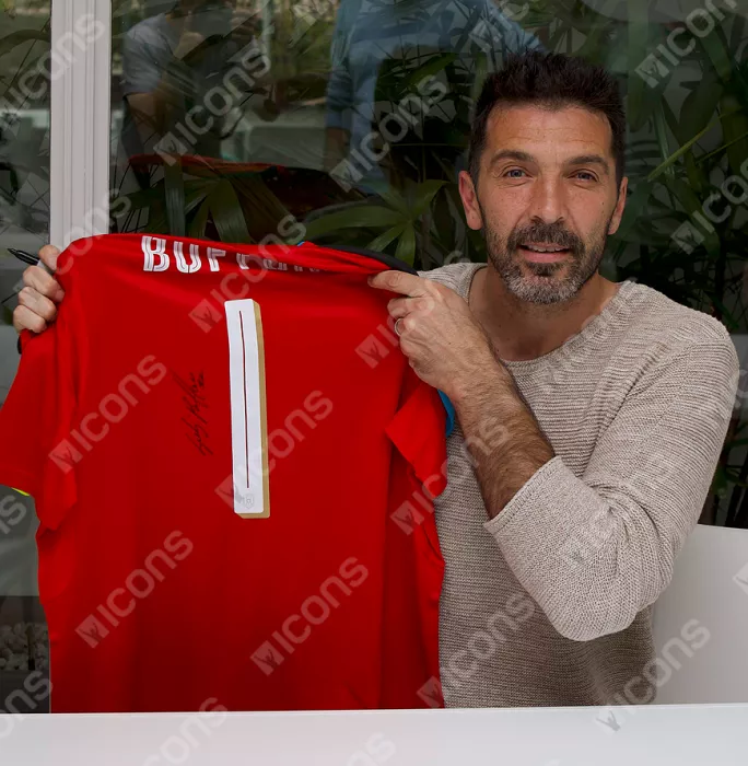 Gianluigi Buffon Back Signed Italy 2016-17 Goalkeeper Third Shirt In Classic Frame