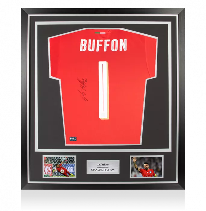 Gianluigi Buffon Back Signed Italy 2016-17 Goalkeeper Third Shirt In Classic Frame