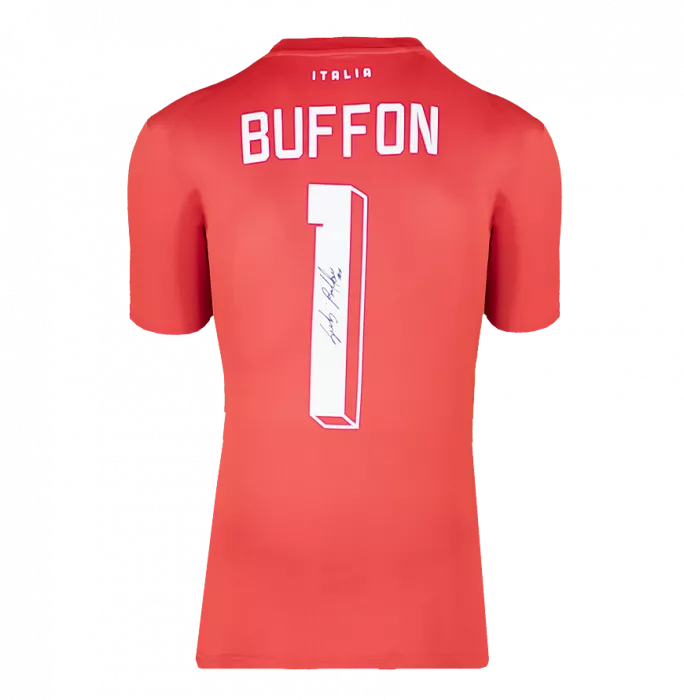 Gianluigi Buffon Back Signed Italy 2022-23 Goalkeeper Shirt With Fan Style Number In Classic Frame