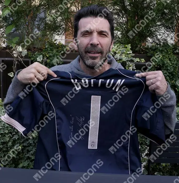 Gianluigi Buffon Back Signed Juventus 2004-05 Away Shirt - 'Fino Alla Fine' Inscription