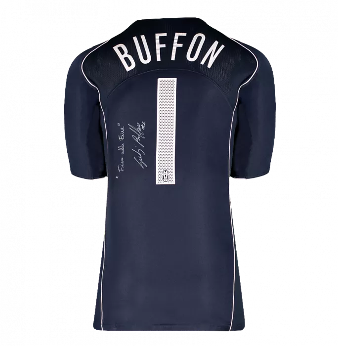 Gianluigi Buffon Back Signed Juventus 2004-05 Away Shirt - 'Fino Alla Fine' Inscription