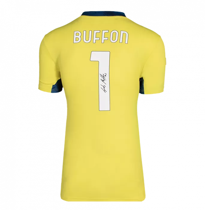 Gianluigi Buffon Back Signed Juventus 2020-21 Goalkeepers Shirt In Hero Frame: Option 1