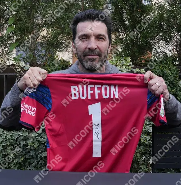 Gianluigi Buffon Back Signed Parma 2021-22 Goalkeeper Shirt In Hero Frame: Option 1