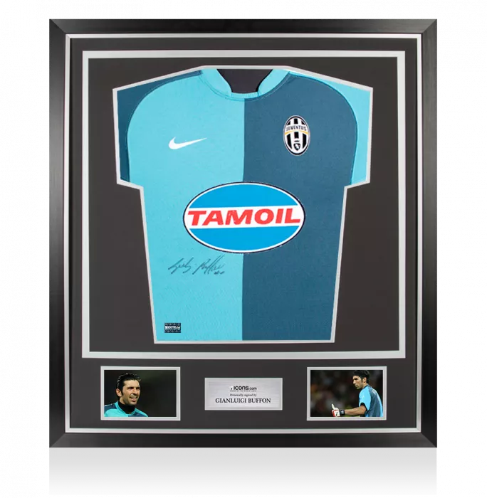 Gianluigi Buffon Front Signed Blue Juventus 2006-07 Goalkeeper Shirt In Classic Frame