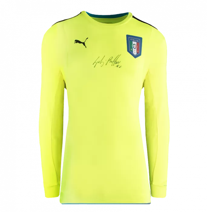 Gianluigi Buffon Front Signed Italy 2016-17 Goalkeeper Shirt In Hero Frame: Option 1