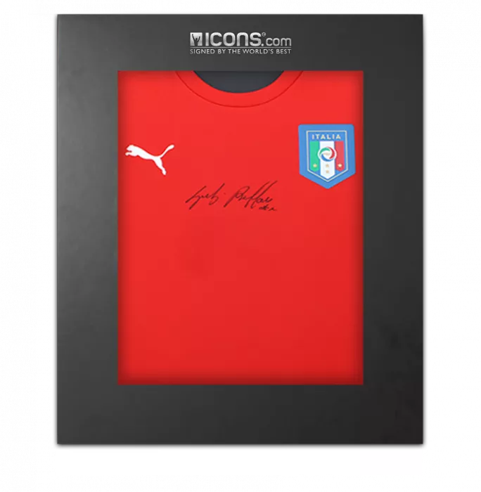 Gianluigi Buffon Front Signed Italy 2016-17 Goalkeeper Shirt In Deluxe Packaging
