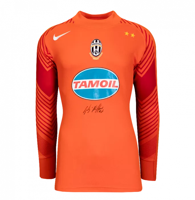 Gianluigi Buffon Front Signed Orange Juventus 2005-06 Goalkeeper Shirt In Classic Frame