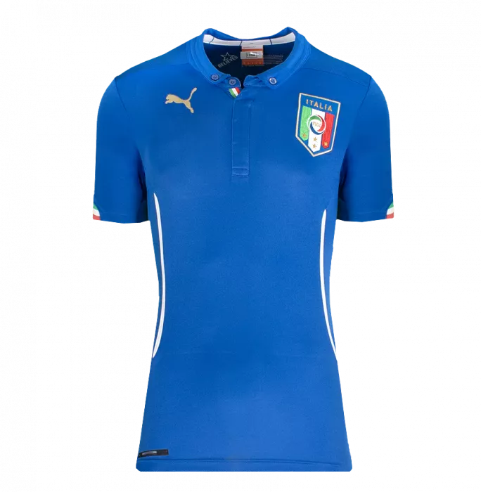 Giorgio Chielini Back Signed Italy 2014-15 Home Shirt With Fan Style Number In Classic Frame