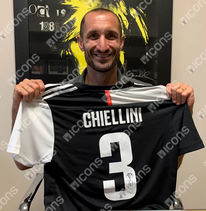 Giorgio Chiellini Back Signed Juventus 2019-20 Home Shirt