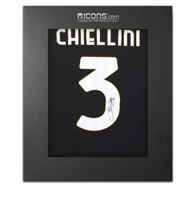 Giorgio Chiellini Back Signed Juventus 2023-24 Home Shirt In Deluxe Packaging