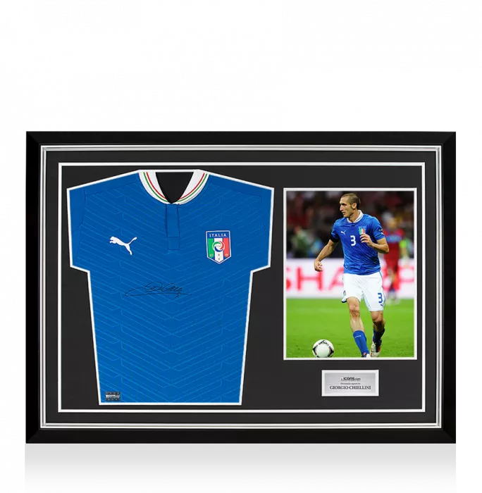 Giorgio Chiellini Front Signed Italy 2012-13 Home Shirt In Hero Frame: Option 1