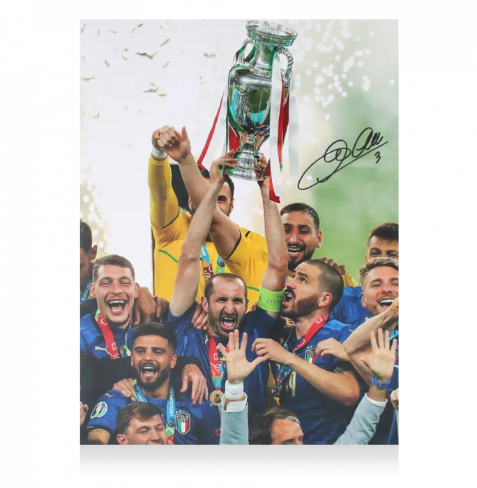 Giorgio Chiellini Signed Italy Photo In Premium Photo Frame: UEFA EURO 2020 Winner