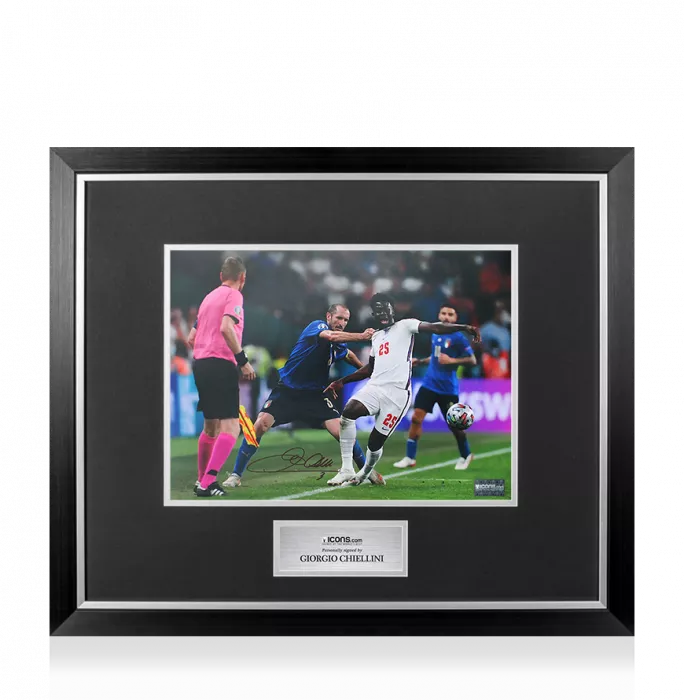 Giorgio Chiellini Signed Italy Photo In Premium Photo Frame: UEFA EURO 2020 Final