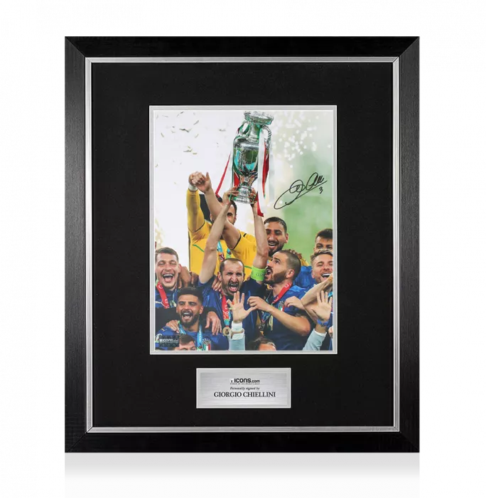 Giorgio Chiellini Signed Italy Photo In Premium Photo Frame: UEFA EURO 2020 Winner