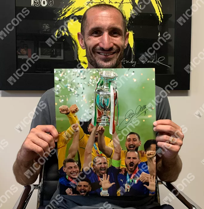 Giorgio Chiellini Signed Italy Photo: UEFA EURO 2020 Winner