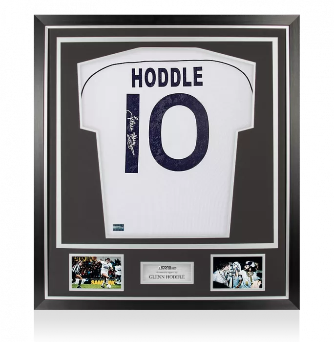 Glenn Hoddle Back Signed Retro Tottenham Hotspur Home Shirt In Classic Frame