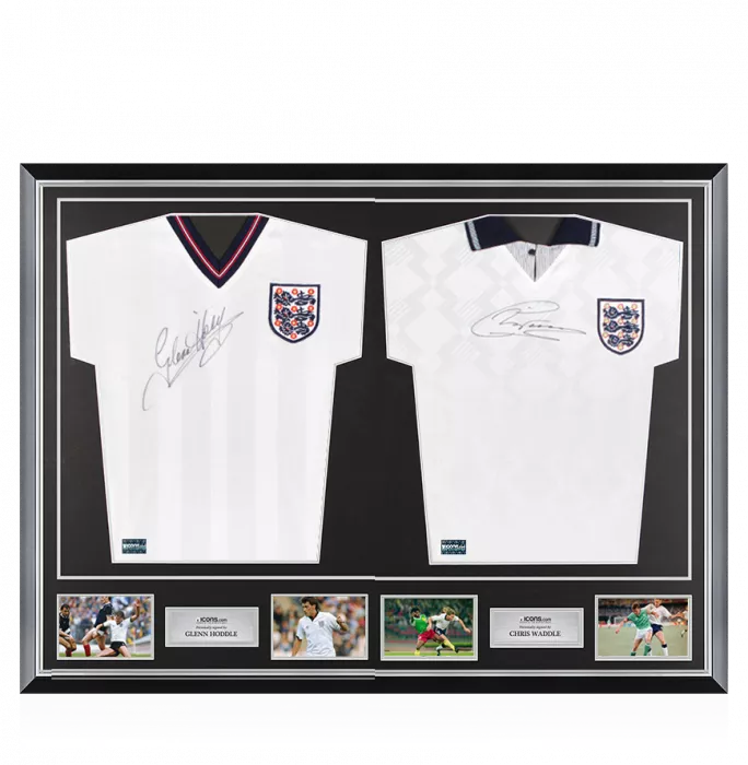 Glenn Hoddle & Chris Waddle Signed England Shirts In Classic Dual Frame