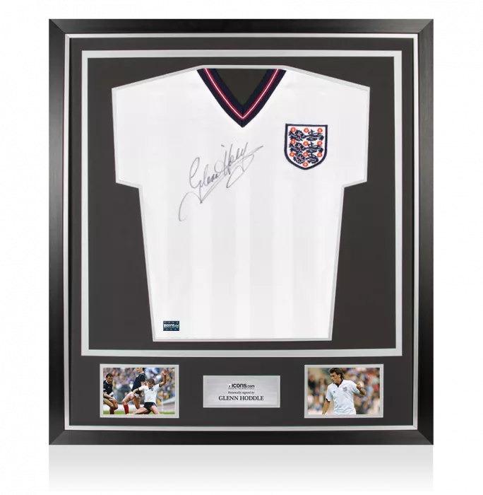 Glenn Hoddle Front Signed England 1986 Home Shirt In Classic Frame