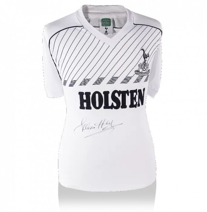 Glenn Hoddle Front Signed Retro Tottenham Hotspur Home Shirt In Classic Frame