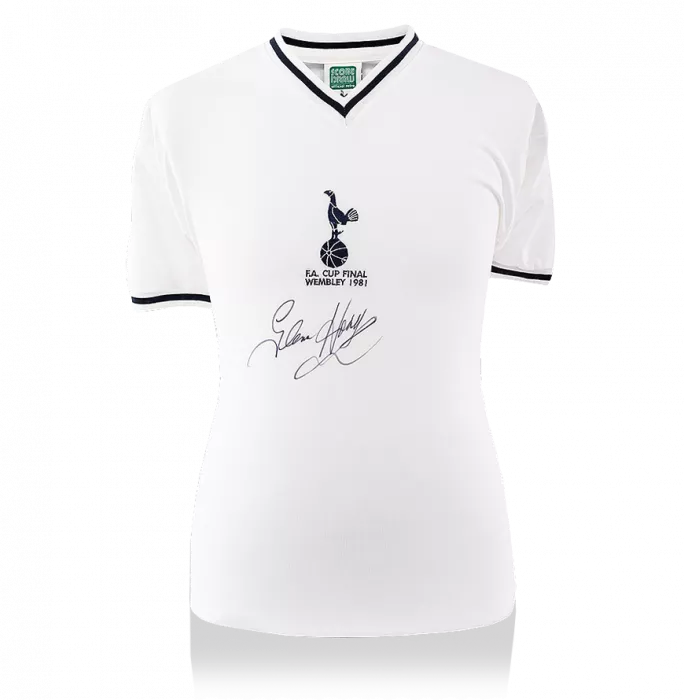 Glenn Hoddle Front Signed Tottenham Hotspur Home Shirt: 1981 FA Cup Winners Special Edition In Deluxe Packaging